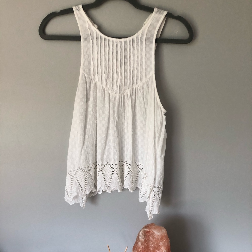 White Flowy Top